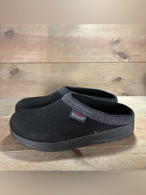 Stegmann womens size 9 shoes black wool slip on comfort clogs slippers